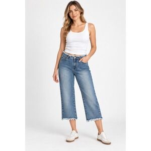 Watch L.A. Women's Size 21-22 Blue Denim Jeans Frayed Hem High Rise Plus Size